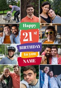 Happy 21st Birthday 10 Photo Card