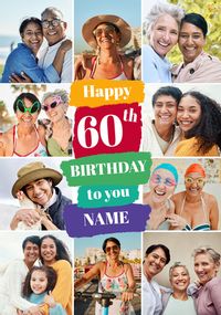 Tap to view Happy 60th Birthday 10 Photo Card