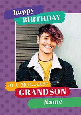 Brilliant Grandson Photo Card