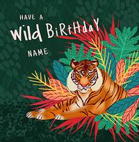 Personalised Wild Tiger Birthday Card