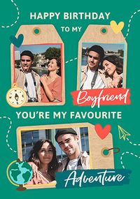 Tap to view Favourite Adventure Boyfriend Photo Birthday Card