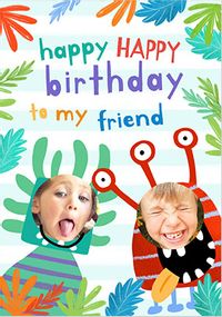 Friend Monsters Photo Birthday Card