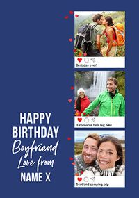 Tap to view 3 Photo Boyfriend Birthday Card