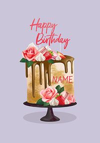 Luxury Cake Personalised Birthday Card