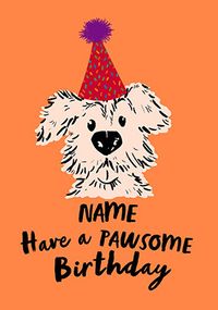 Pawsome Birthday Dog Personalised Birthday Card