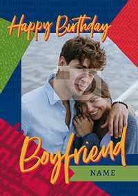 Tap to view Boyfriend Pattern Photo Birthday Card