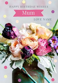 Mum Bouquet Personalised Birthday Card