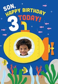 Tap to view Sea Adventures 3rd Birthday Photo Card
