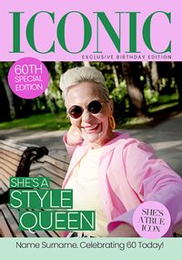 Tap to view Iconic Magazine 60th Birthday Photo Card