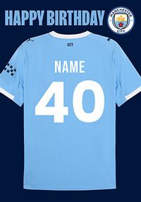 Tap to view Manchester City Football T-shirt Age 40 Birthday Card