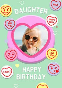 Tap to view Swizzels Love Hearts Daughter Birthday Photo Card