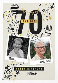 Tap to view The Big 70th Birthday Polaroid Photo Upload Card