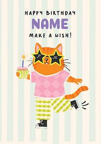 Tap to view Make A Wish Cat Birthday Card