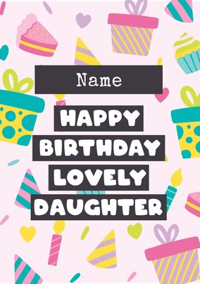 Lovely Daughter Presents Personalised Birthday Card