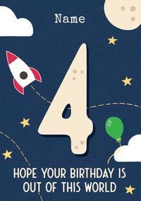 Out of this World 4th Personalised Birthday Card