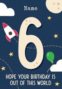 Out of this World 6th Personalised Birthday Card