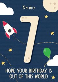 Out of this World 7th Personalised Birthday Card