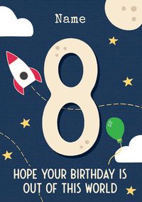 Out of this World 8th Personalised Birthday Card
