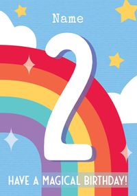 Rainbow Personalised 2nd Birthday Card