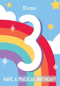 Rainbow Personalised 3rd Birthday Card