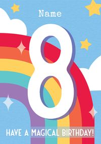Rainbow Personalised 8th Birthday Card