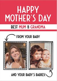 Best Mum and Grandma Photo Mother's Day Card