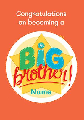 Big Brother New Baby Personalised Card