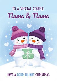 Special Couple Snow Women Christmas Card