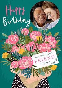 Tap to view Blooms Photo Friend Birthday Card