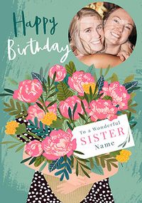 Blooms Photo Sister Birthday Card