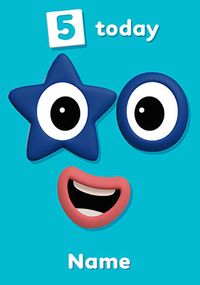 Tap to view Numberblocks 5 Today Birthday Card