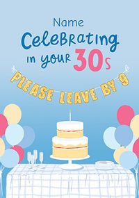 30th Birthday Leave by 9 Personalised Birthday Card