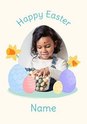 5 Eggs Photo Easter Card