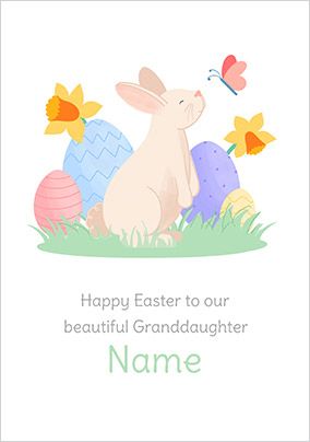 Beautiful Granddaughter Easter Photo Card