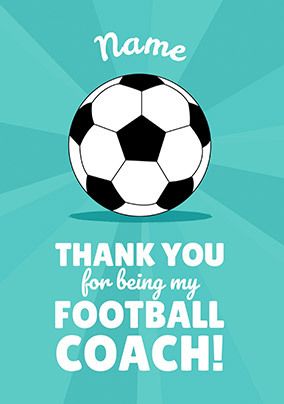 Thank You Football Coach Personalised Card