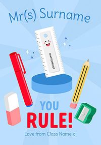 Tap to view You Rule Personalised Thank You Teacher Card