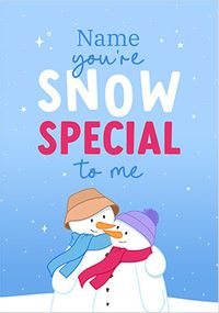 Snow Special To Me Personalised Christmas Card