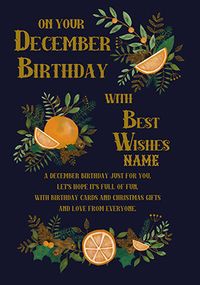 December Personalised Birthday Card