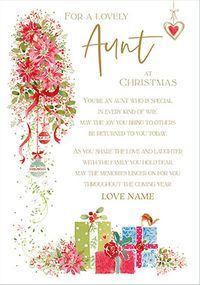 Lovely Aunt Traditional Personalised Christmas Card