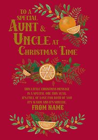 Auntie & Uncle Traditional Personalised Christmas Card