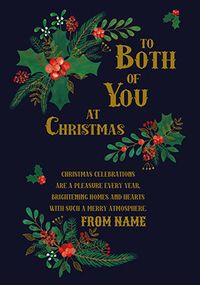 Both of You at Christmas Traditional Personalised Card