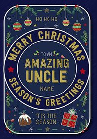 Tap to view Amazing Uncle Personalised Christmas Card