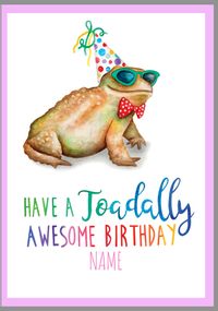 Toadally Awesome Personalised Birthday Card