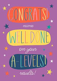 Purple Well Done Alevels Card
