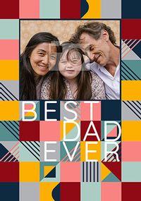 Tap to view Cancer Research Best Dad Ever Geometric Father's Day Card Card