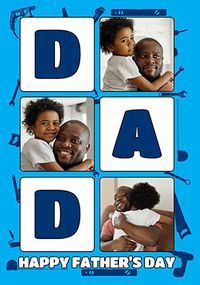 Tap to view Dad Tools 3 Photo Upload Father's Day Card