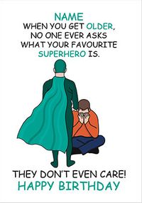 Favourite Superhero Personalised Birthday Card