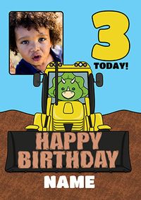 3rd Birthday Dinosaur Photo Card