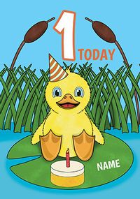 Tap to view 1 Today Duckling Birthday Card