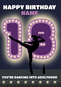 18TH Dancing Birthday Card